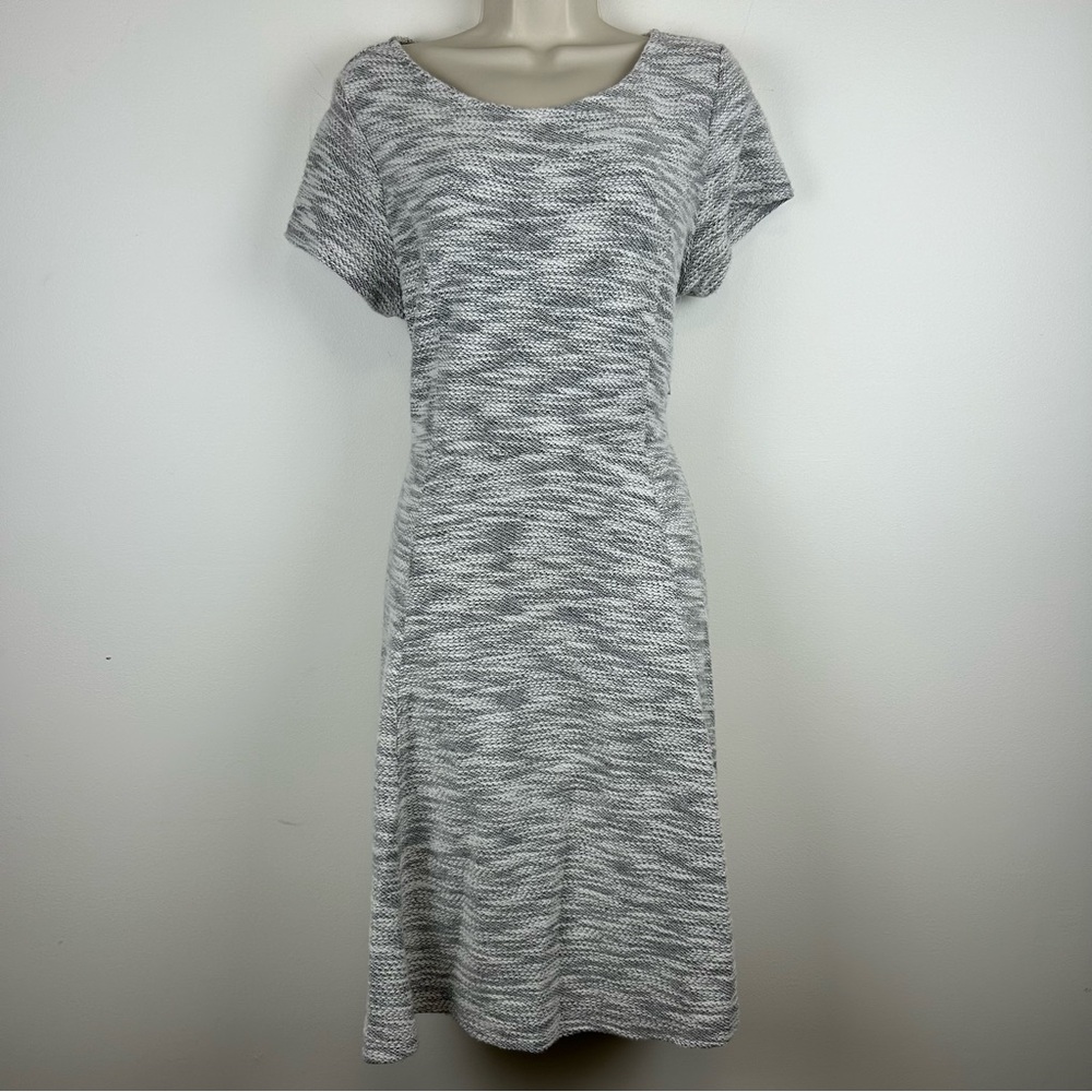 Old Navy Gray Knit Pullover Midi Dress sz L Soft Casual A-Line Office Church